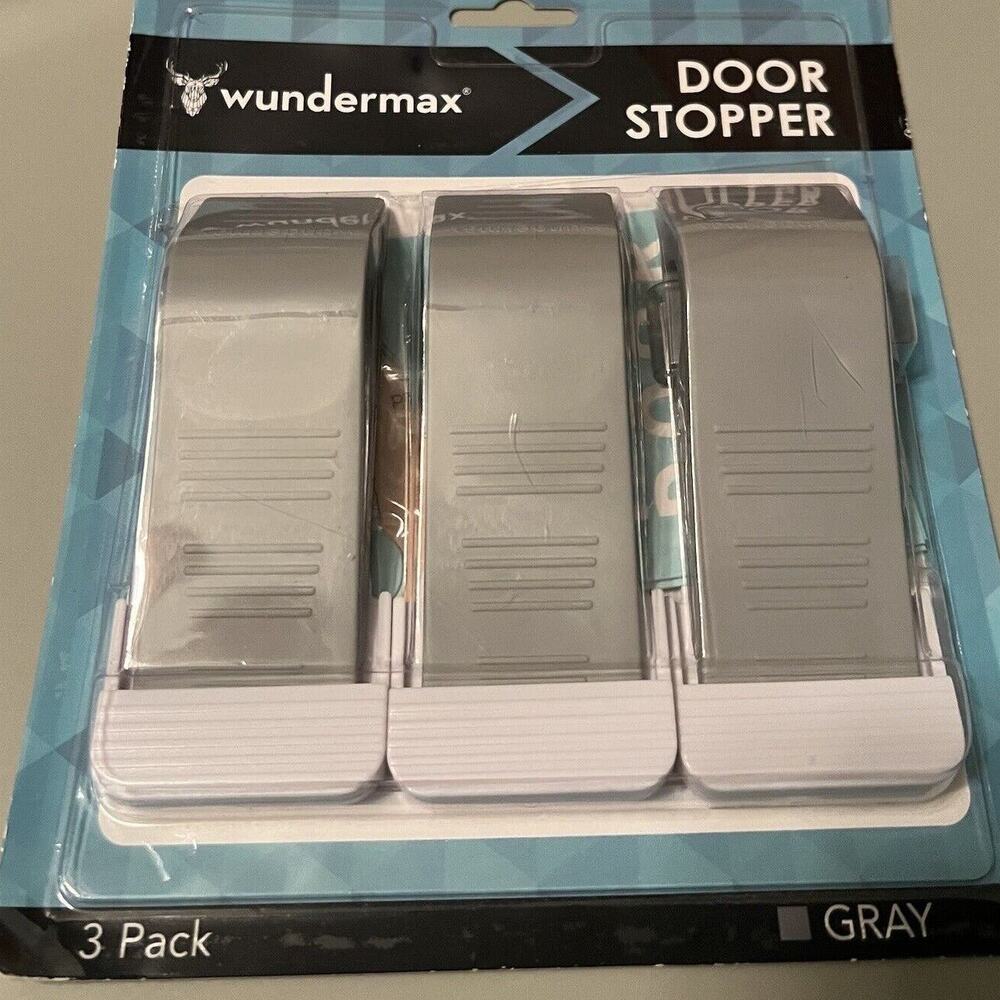 Wundermax Door Stoppers - 3 Rubber Security Wedges - New